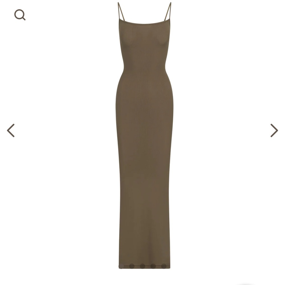 SKIMS lounge long slip dress in army size XS